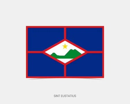 Sint Eustatius Rectangle flag icon with shadow. 스톡 일러스트