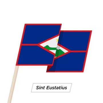 Sint Eustatius Ribbon Waving Flag Isolated on White. Vector Illustration 스톡 일러스트