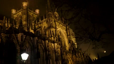 Sint Jan cathedral at night Stock Footage 145156737