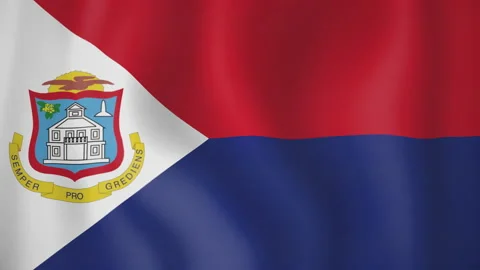 Sint Maarten animated flag. Seamless loop. 4K Stock-Footage 145481421