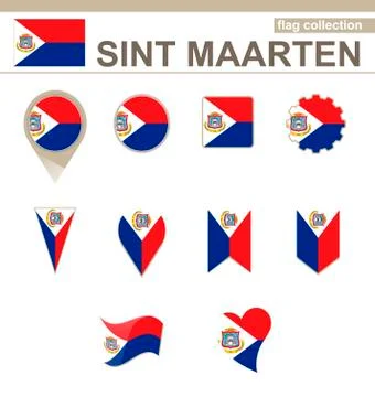 Sint Maarten Flag Collection Stock Illustration