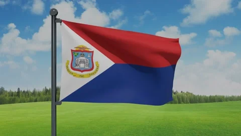 Sint Maarten Flag Video stock 153256144