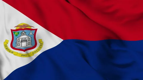 Sint Maarten flag gently waving in the wind Stock Footage 139934536
