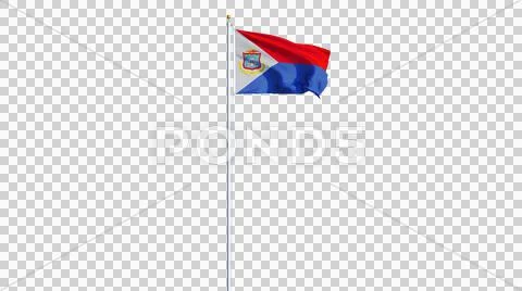 Sint Maarten flag, long shot, isolated with alpha channel Stock Photos