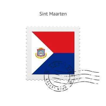 Sint Maarten Flag Postage Stamp 스톡 일러스트