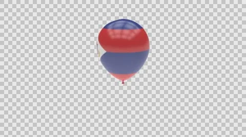 Sint Maarten flag textured balloon rotating Alpha Stock-Footage 61719939