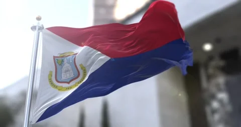 Sint-maarten-flag-waving-seamless-loop-4k-60fps Stock Footage 333697874