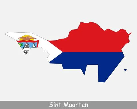Sint Maarten Map Flag Stock Illustration