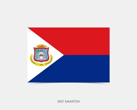 Sint Maarten Rectangle flag icon with shadow. Stock Illustration