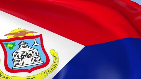 Sint Maarten Waving Flag Background Loop Stock Footage 317848287