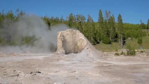 Sinter Cone around the Beehive Geyser, Old Faithful Area, Yellowstone National P Stock Footage 269704319