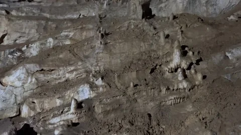 Sinter formations in the deepest karst caves of the world in Abkhazia, Verevkin 库存影片 263824809