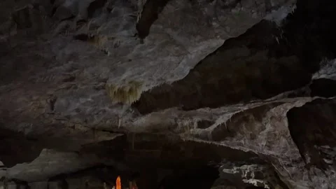 Sinter formations in the deepest karst caves of the world in Abkhazia, Verevkin 库存影片 263825144