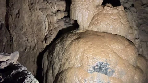 Sinter formations in the deepest karst caves of the world in Abkhazia, Verevkin 库存影片 263825800