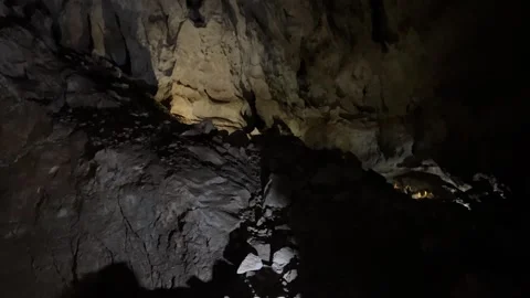 Sinter formations in the deepest karst caves of the world in Abkhazia, Verevkin 库存影片 263825925