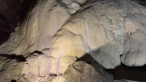 Sinter formations in the deepest karst caves of the world in Abkhazia, Verevkin 库存影片 263826215