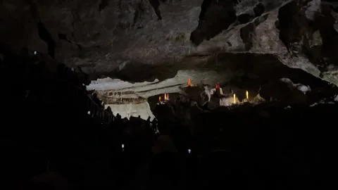 Sinter formations in the deepest karst caves of the world in Abkhazia, Verevkin 库存影片 263826263