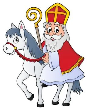 Sinterklaas on horse theme image Stock Illustration