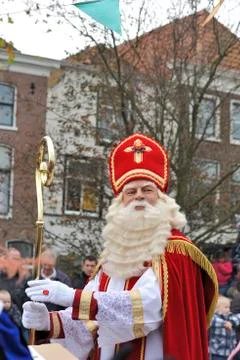 Sinterklaas looking at the crowd Stock Photos