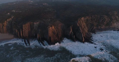 Sintra sunset shore 2 17-9 Stock Footage 127542352