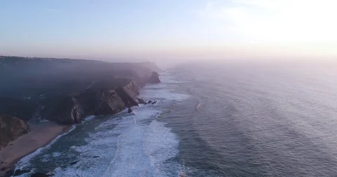 Sintra sunset shore 3 17-9 colored Stock Footage 127637595