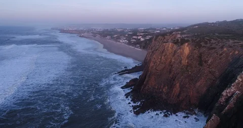 Sintra sunset shore 5 17-9 colored Stock Footage 127613616