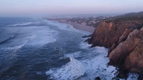Sintra sunset shore 7 16-9 colored Stock Footage 127789196