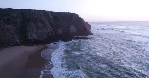 Sintra sunset shore 8 17-9 colored Stock Footage 128337964