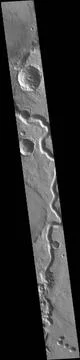 The sinuous channel in this VIS image is Tinto Vallis. This northward flow... Stock Photos