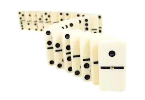 Sinuous line from dominoes isolated Stock Photos