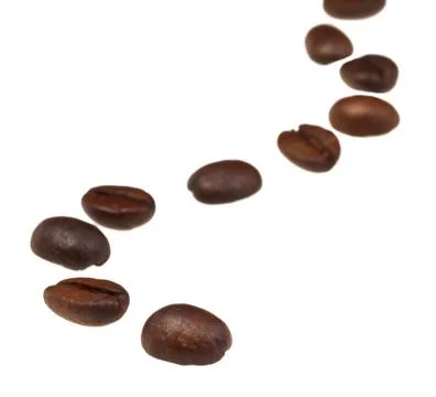 Sinuous line pattern from roasted coffee beans sinuous line pattern from r... Stock Photos
