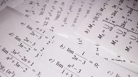 Sinus cosinus math mathematical exercise examples intergration example integrals Stock Footage 102589155