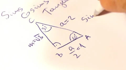 Sinus Cosinus Tangent Basic Geometrical Formulas 02 macro Stock Footage