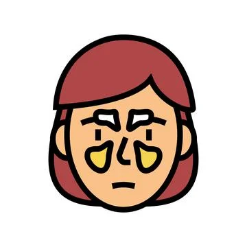 Sinus problems color icon vector illustration Stock Illustration