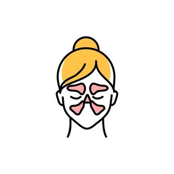 Sinus problems color line icon. Human diseases. Ilustración de archivo