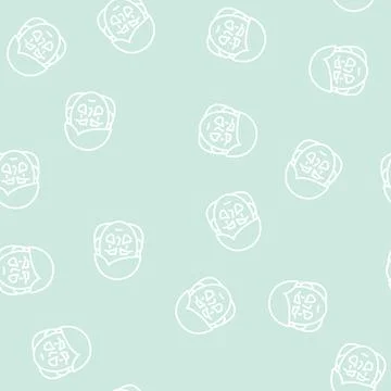 Sinus problems line seamless pattern Stock Illustration