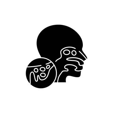 Sinusitis color line icon. Human diseases. Stock Illustration