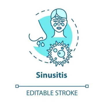Sinusitis concept icon. Stuffy nose. Influenza complication. Respiratory illn Stock Illustration