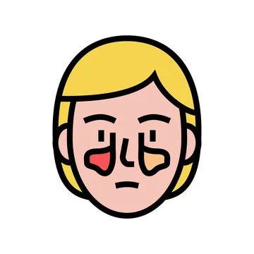 Sinusitis disease color icon vector illustration Stock Illustration