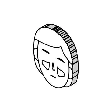 Sinusitis disease isometric icon vector illustration Stock Illustration