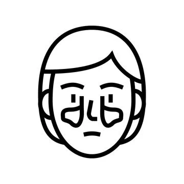 Sinusitis disease line icon vector illustration Stock Illustration