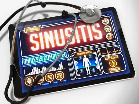 Sinusitis on the Display of Medical Tablet Stockillustratie