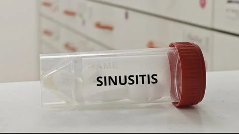 SINUSITIS treatment tablets for relieve sinus inflammation and congestion Stock Photos