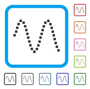 Sinusoid Framed Icon Stock Illustration