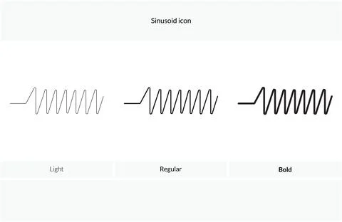 Sinusoid icon. Light, Regular And Bold style design isolated on white backg.. Stock Illustration