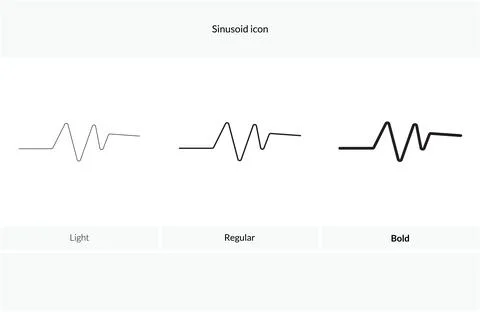 Sinusoid icon. Light, Regular And Bold style design isolated on white backg.. Stock Illustration
