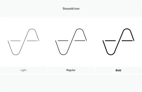 Sinusoid icon. Light, Regular And Bold style design isolated on white backg.. Stock Illustration