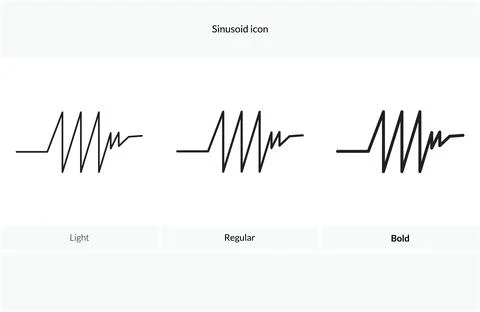 Sinusoid icon. Light, Regular And Bold style design isolated on white backg.. Stock Illustration
