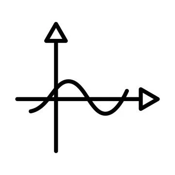Sinusoid icon linear logo mark in black and white Stock Illustration