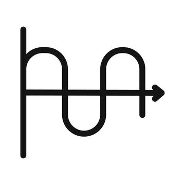 Sinusoid icon mark in filled style Stock Illustration